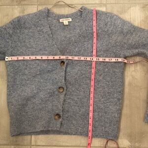 Joe Fresh Women's Light Blue V-Neck Button Cardigan Sweater
